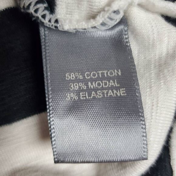 Marled Essentials Black White Striped Tee XS - Picture 5 of 6